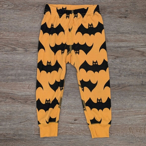 Hanna Andersson Halloween Bats Orange Black 2 Piece Pajamas Size 2 - Picture 4 of 6